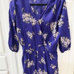 Brixon Ivy Purple Floral Long Sleeve Shorts Romper